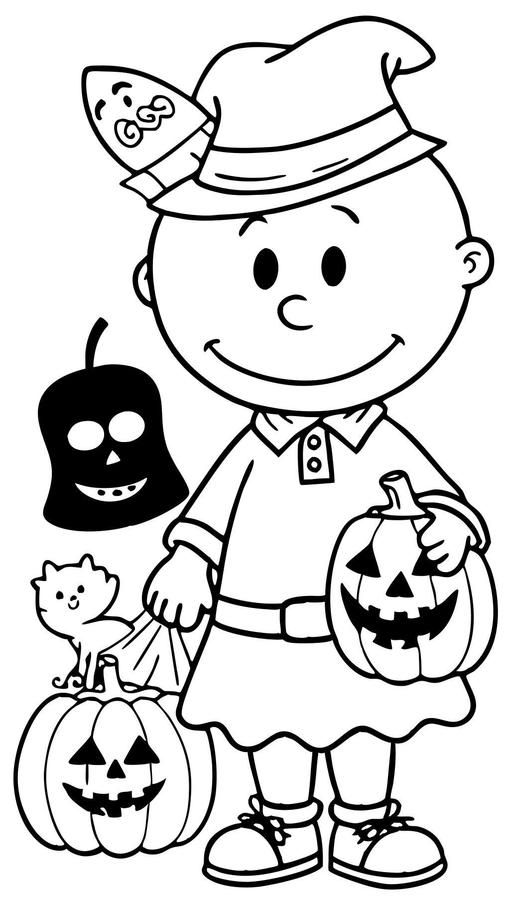 Páginas para colorear de Charlie Brown Halloween